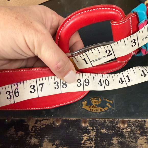 Ginnie Johansen Colorful Studded Accent Belt vintage artsy - Picture 5 of 5